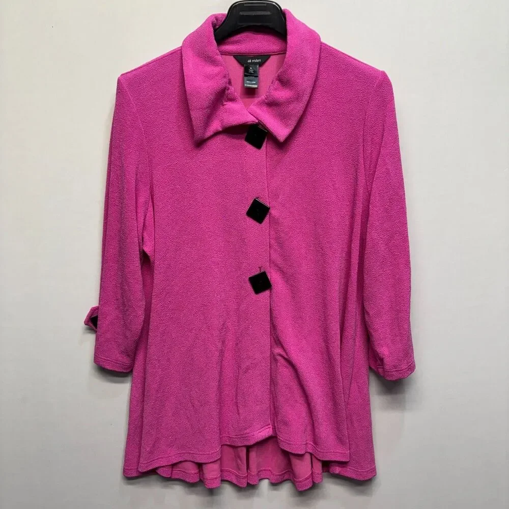 Ali Miles Women 3/4 Sleeve Blouse Top Shirt Size XL X-Large Pink D123 -22